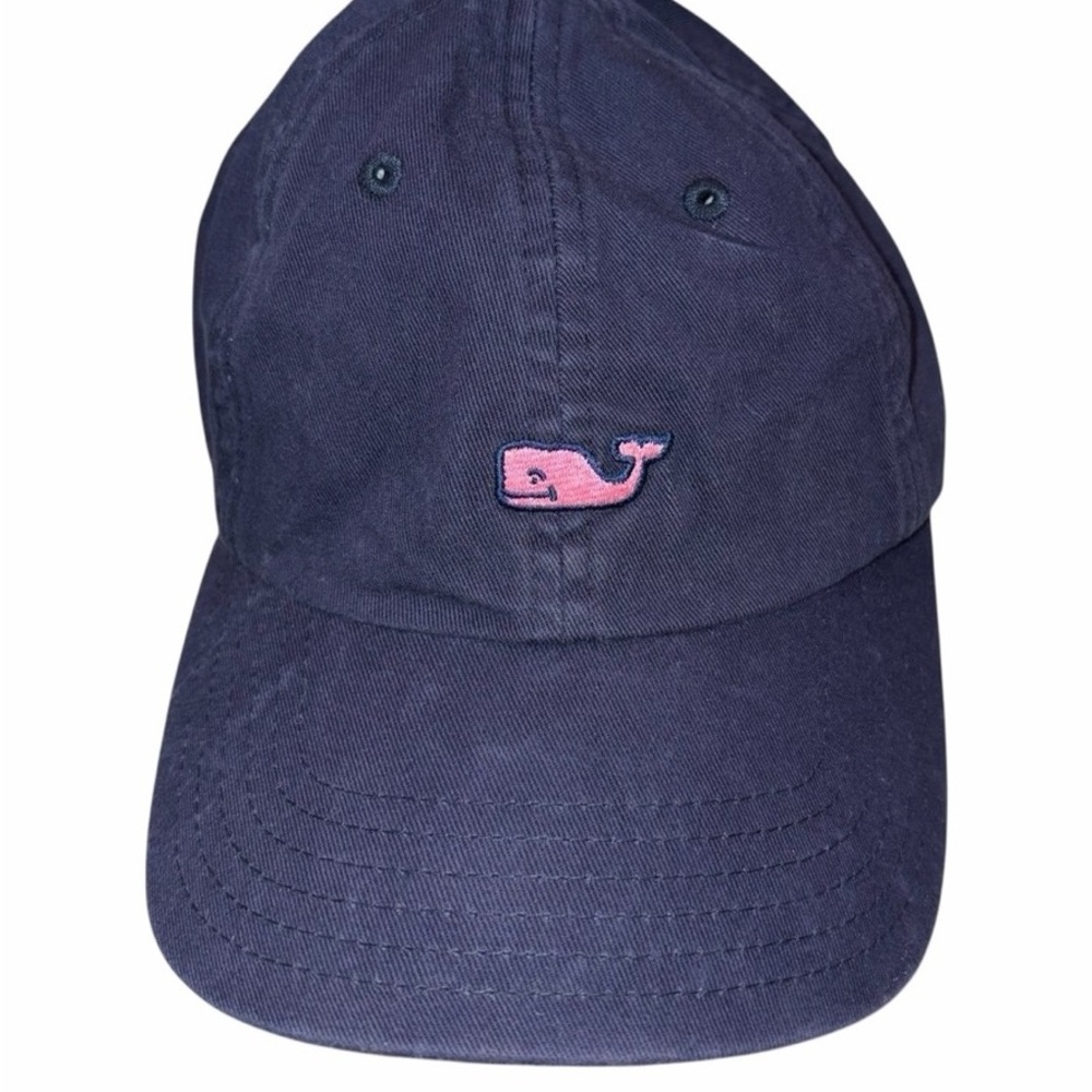 Navy Blue Kids Cap with Pink Whale Logo